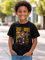 Guns N Roses Axl Rose Slash Rock Band Graphic T-Shirt Welcome To The Jungle Nothin Lasts Forever Music Fan Classic Rock Tee Adult & Kids Unisex T-Shirt