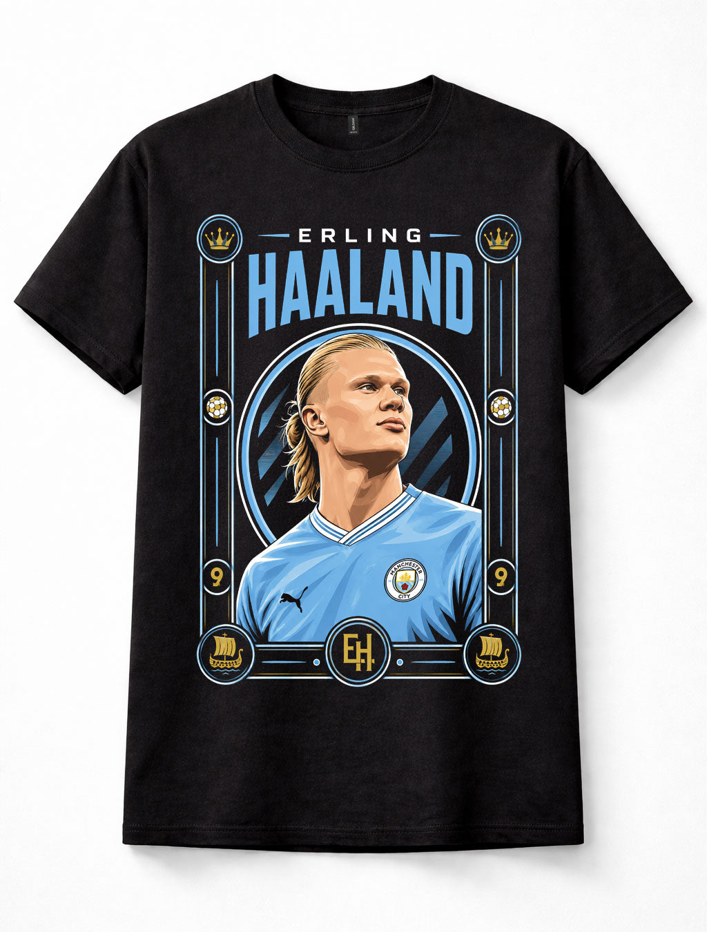 Erling Haaland Manchester City Number 9 Norway Football Star Unisex T-Shirt