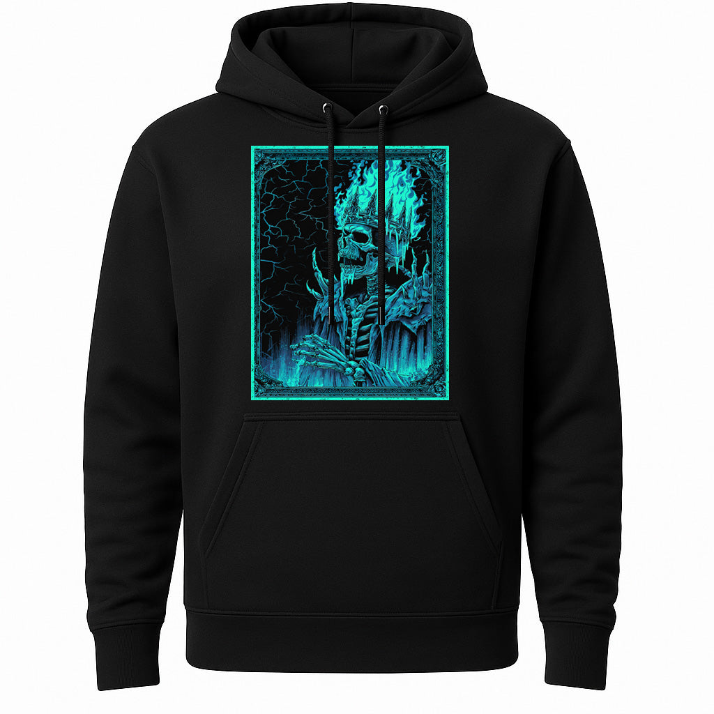Flame-Crowned Skeleton King Gothic Horror Dark Fantasy Alternative Unisex T-Shirt
