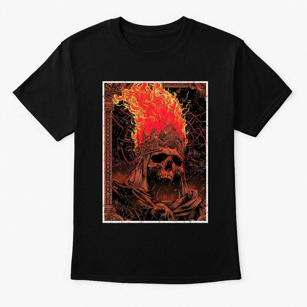 Flamebound Skull King Gothic Horror Dark Fantasy Alternative Unisex T-Shirt