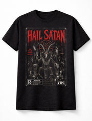 Hail Satan Occult Baphomet Horror VHS Gothic Halloween Unisex T-Shirt