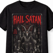 Hail Satan Occult Baphomet Horror VHS Gothic Halloween Unisex T-Shirt