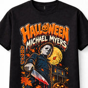 Halloween Michael Myers Horror Slasher Pumpkin Mask Retro Unisex T-Shirt