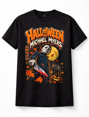 Halloween Michael Myers Horror Slasher Pumpkin Mask Retro Unisex T-Shirt