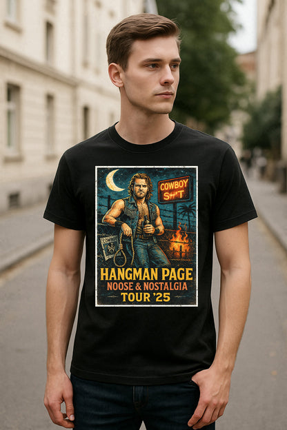 Hangman Page Noose & Nostalgia Tour ’25 Unisex T-Shirt – Cowboy Wrestling Graphic Tee