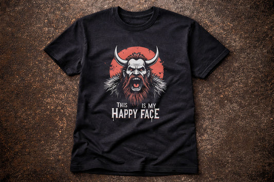 This Is My Happy Face T Shirt Viking Berserker Norse Warrior Rage Tee