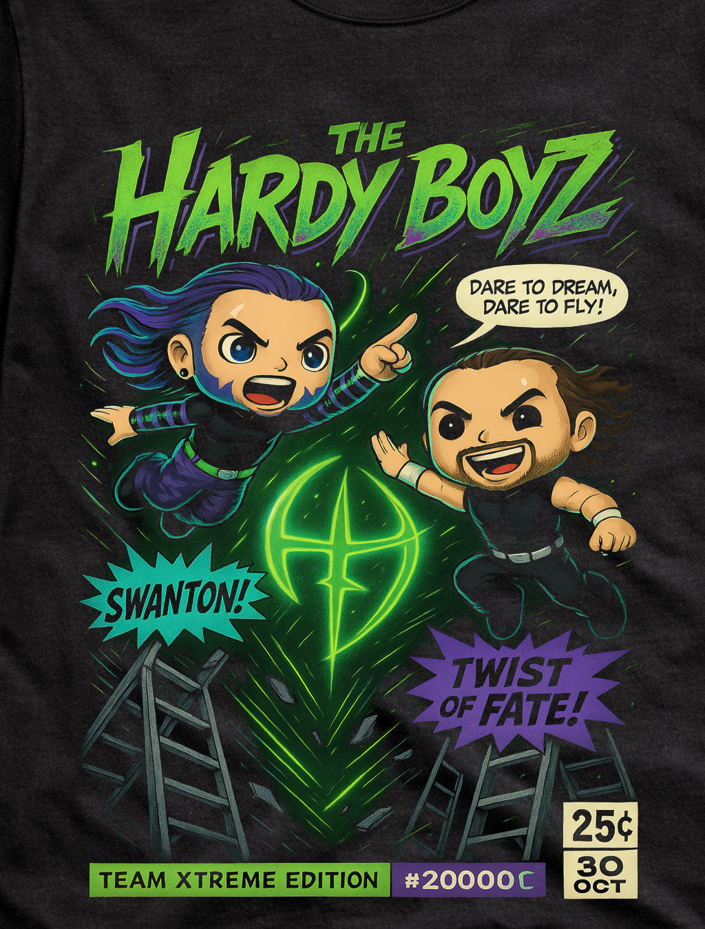 The Hardy Boyz – Team Xtreme, Jeff Hardy & Matt Hardy Comic Edition Adults & Kids Unisex T-Shirt