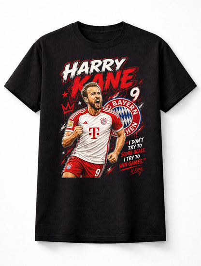 Harry Kane 9 Bayern Style Soccer Football Fan Graphic Tee Unisex Adults & Kids T-Shirt
