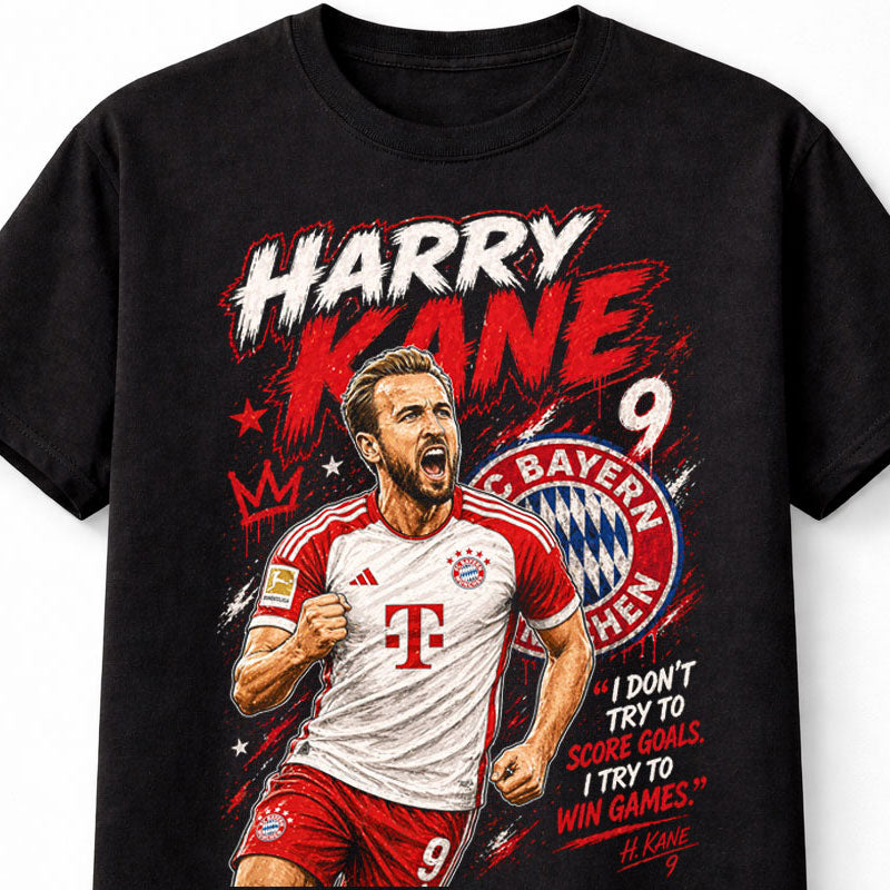Harry Kane 9 Bayern Style Soccer Football Fan Graphic Tee Unisex Adults & Kids T-Shirt