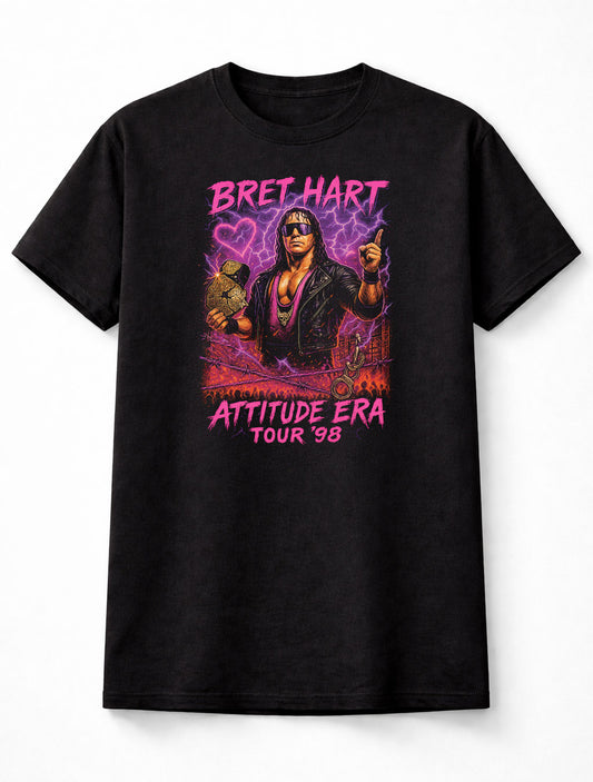 Bret “The Hitman” Hart – The Excellence of Execution Attitude Era Tour ’98 Adults & Kids Unisex T-Shirt