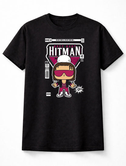 Bret Hart “Hitman” Comic Cover Unisex Black T-Shirt