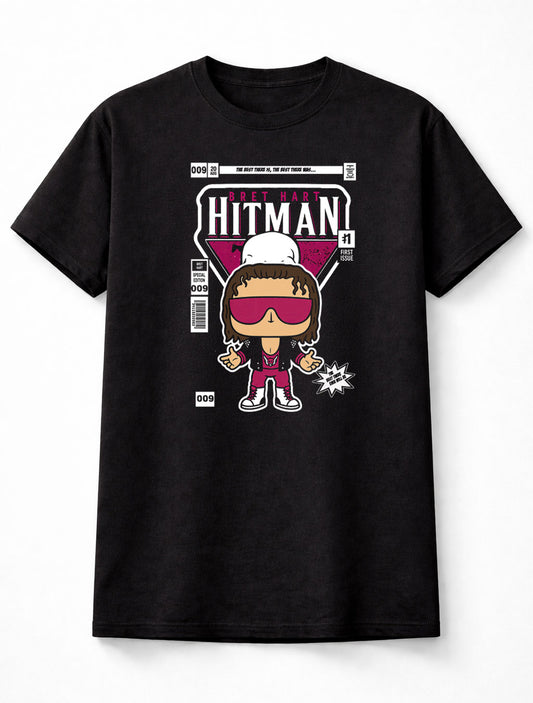 Bret Hart “Hitman” Comic Cover Unisex Black T-Shirt