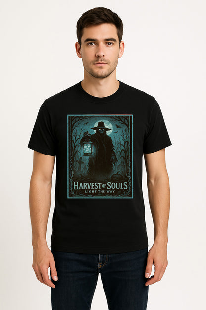 Harvest of Souls “Light the Way” Unisex T-Shirt – Gothic Scarecrow Reaper Horror Fantasy
