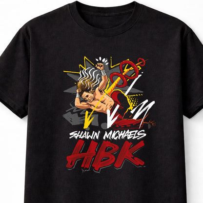 Shawn Michaels HBK T-Shirt WWE Heartbreak Kid Unisex Black Graphic Tee
