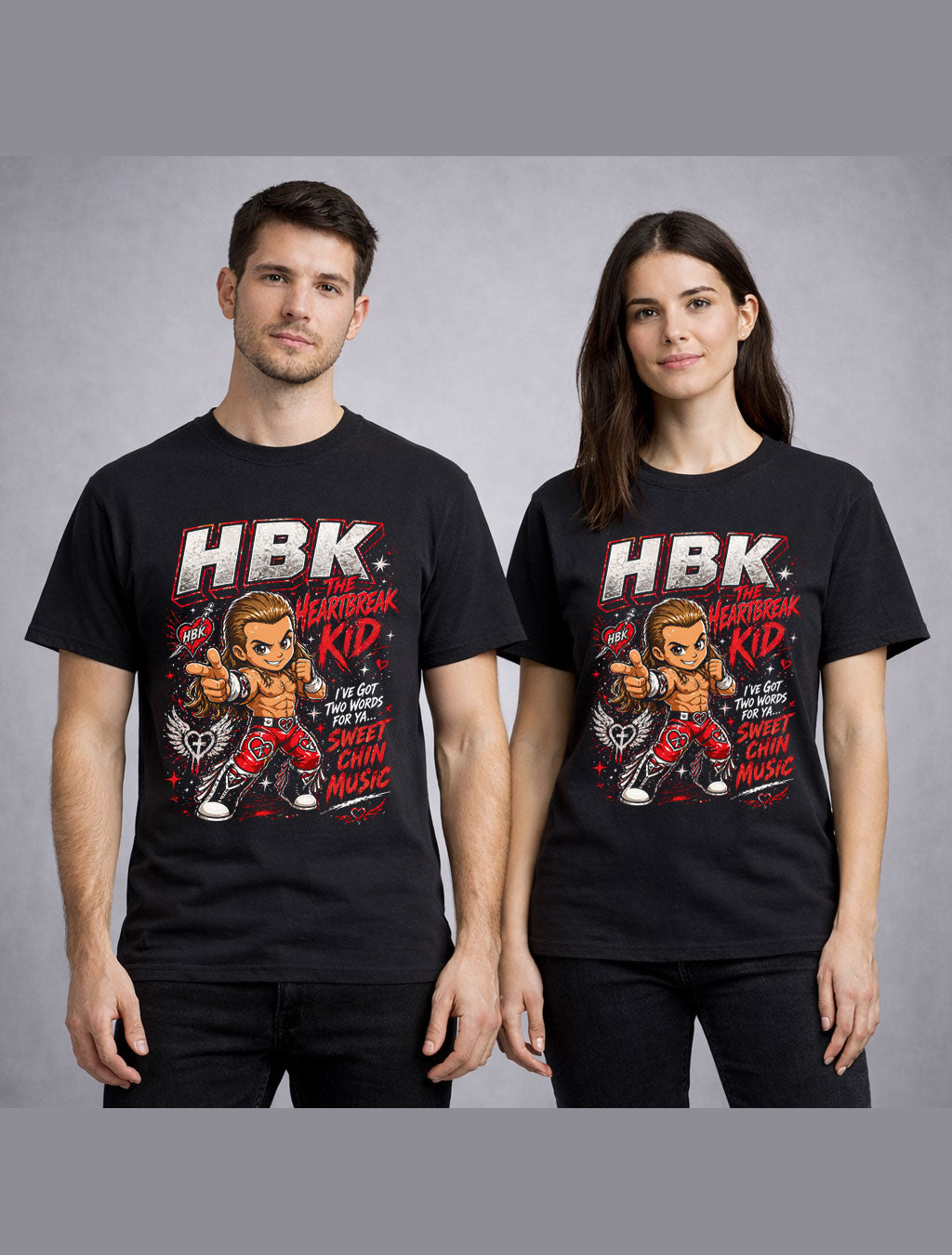 HBK Heartbreak Kid Wrestling T-Shirt – Sweet Chin Music Fan Tee Adults & Kids Unisex T-Shirt