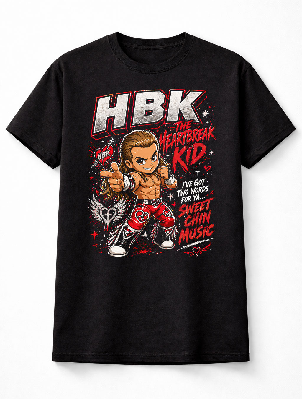 HBK Heartbreak Kid Wrestling T-Shirt – Sweet Chin Music Fan Tee Adults & Kids Unisex T-Shirt