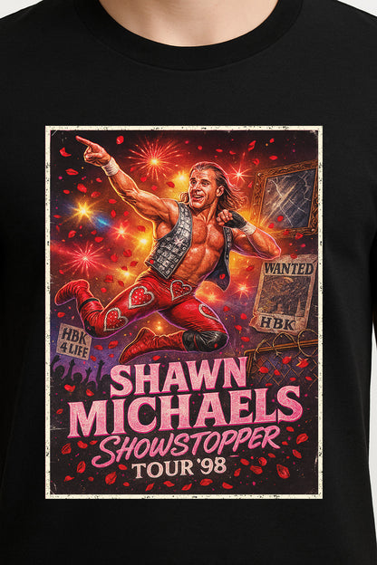 Shawn Michaels HBK Heartbreak Kid Comic Art Wrestling Unisex Adults & Kids Tee
