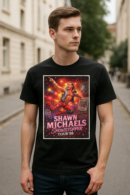 Shawn Michaels HBK Heartbreak Kid Comic Art Wrestling Unisex Adults & Kids Tee