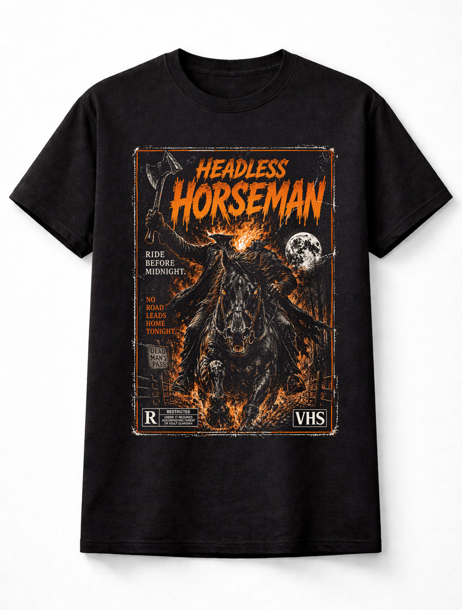 Headless Horseman Gothic Legend Vintage Horror VHS Unisex T-Shirt