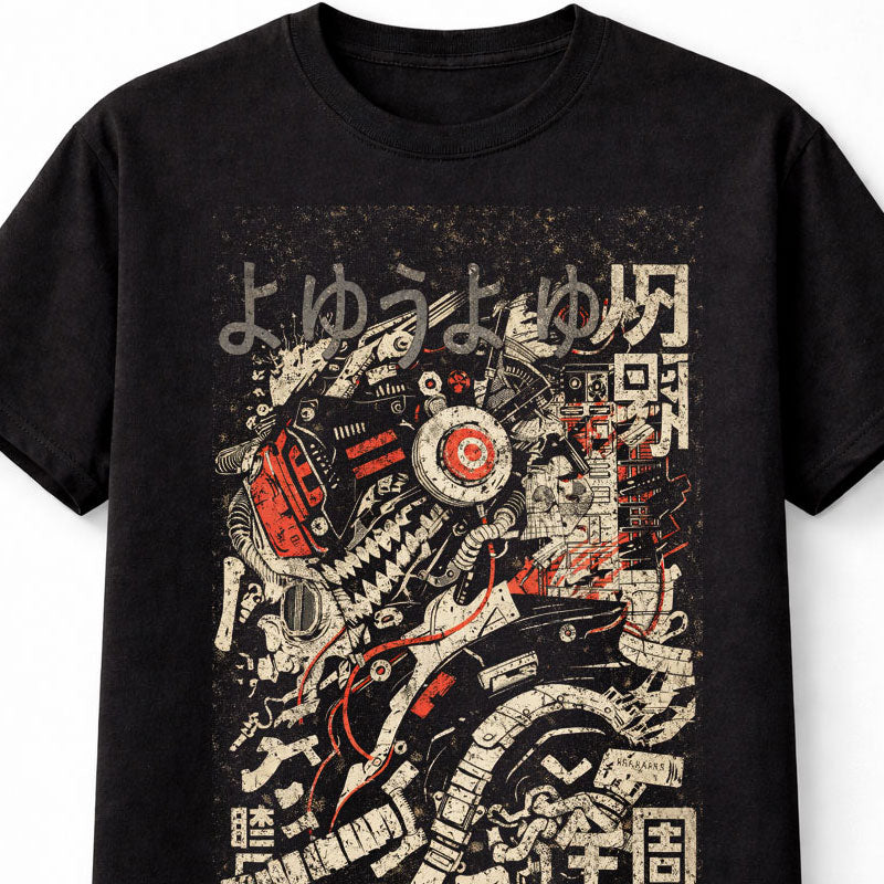 Mecha Japanese Cyberpunk Y2K Retro Techwear Manga Anime Adults & Kids Unisex T-Shirt