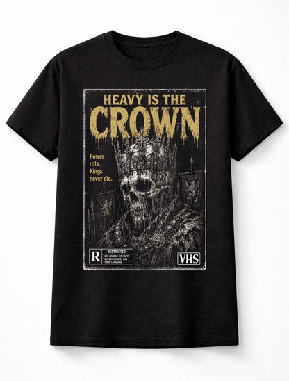 Heavy Is the Crown Skull King Horror VHS Gothic Halloween Unisex T-Shirt