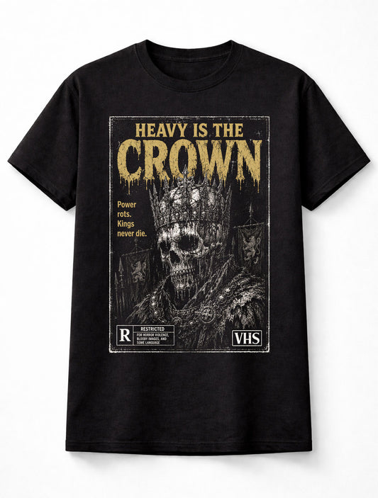 Heavy Is the Crown Skull King Horror VHS Gothic Halloween Unisex T-Shirt
