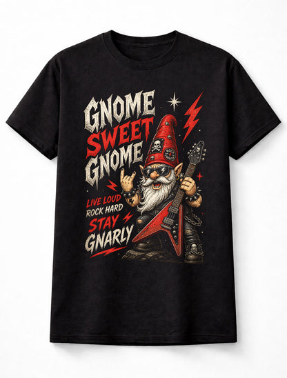 Rock Guitar Gnome Heavy Metal Funny Music Graphic Unisex T-Shirt