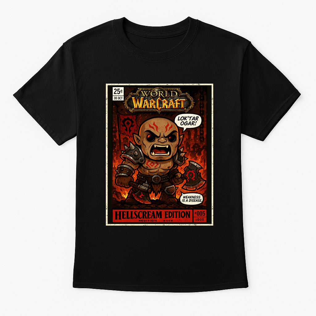 World of Warcraft Grommash Hellscream Orc Warrior Lok'tar Ogar Adults & Kids Unisex T-Shirt
