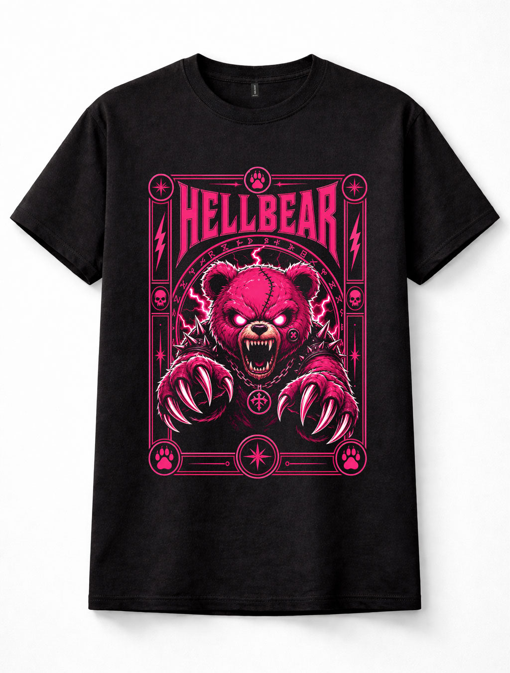 Hellbear Demon Teddy Bear Pink Gothic Horror Metal Halloween Unisex T-Shirt