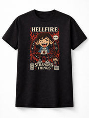 Hellfire Club Stranger Things Eddie Munson Chibi Edition Unisex Black Graphic Tee