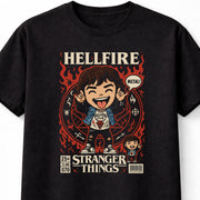 Hellfire Club Stranger Things Eddie Munson Chibi Edition Unisex Black Graphic Tee