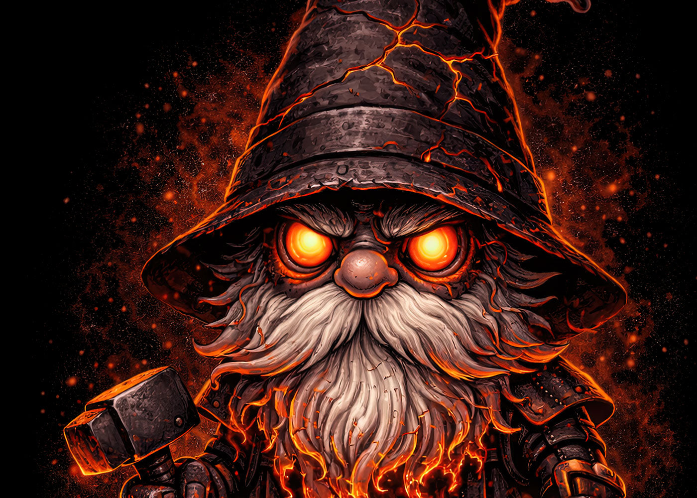 Hellforge Gnome Gardening Unisex Graphic T-Shirt Hell Hammer Dark Art Tee