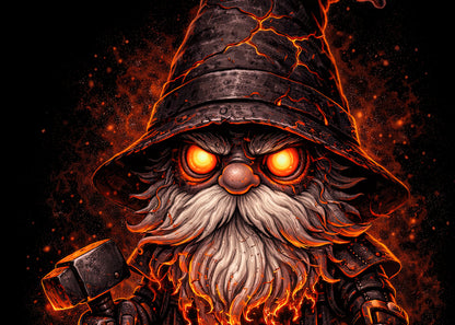 Hellforge Gnome Gardening Unisex Graphic T-Shirt Hell Hammer Dark Art Tee