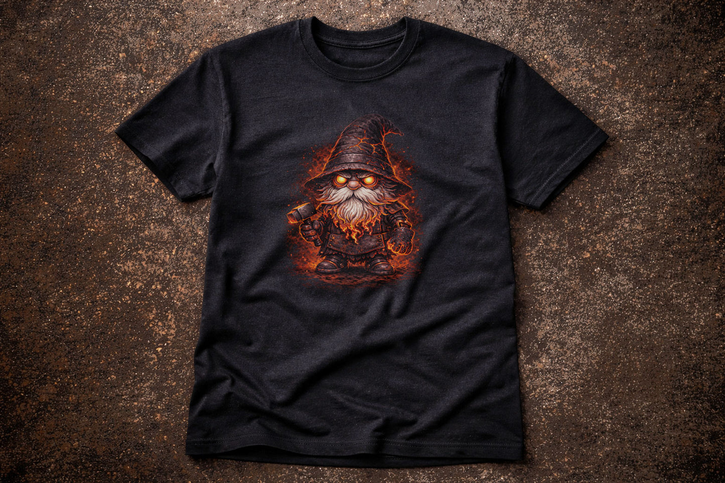 Hellforge Gnome Gardening Unisex Graphic T-Shirt Hell Hammer Dark Art Tee