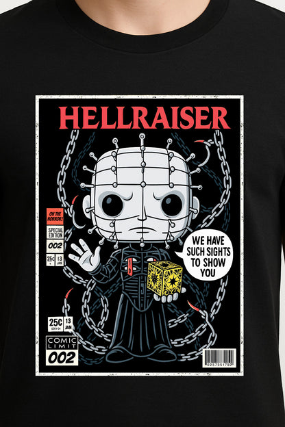 Hellraiser “Such Sights” Comic Graphic Tee – Horror Movie Pinhead T-Shirt