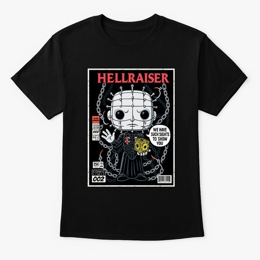 Hellraiser “Such Sights” Comic Graphic Tee – Horror Movie Pinhead T-Shirt