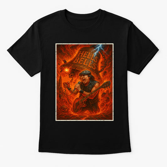 AC/DC Hells Bells Unisex T-Shirt Classic Rock Heavy Metal Band Tee