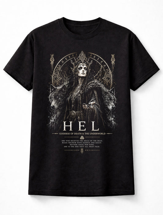 Hel Goddess Of Death Norse Mythology Wolves Unisex T-Shirt