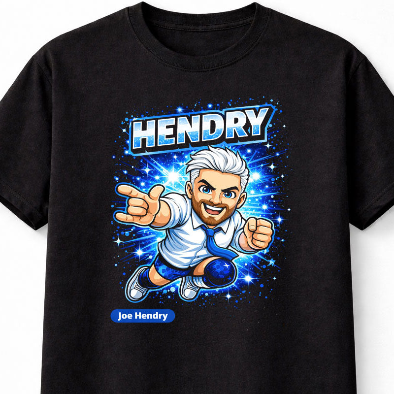Joe Hendry Cartoon WWE Wrestler T-Shirt Say His Name I Believe Unisex Adults & Kids