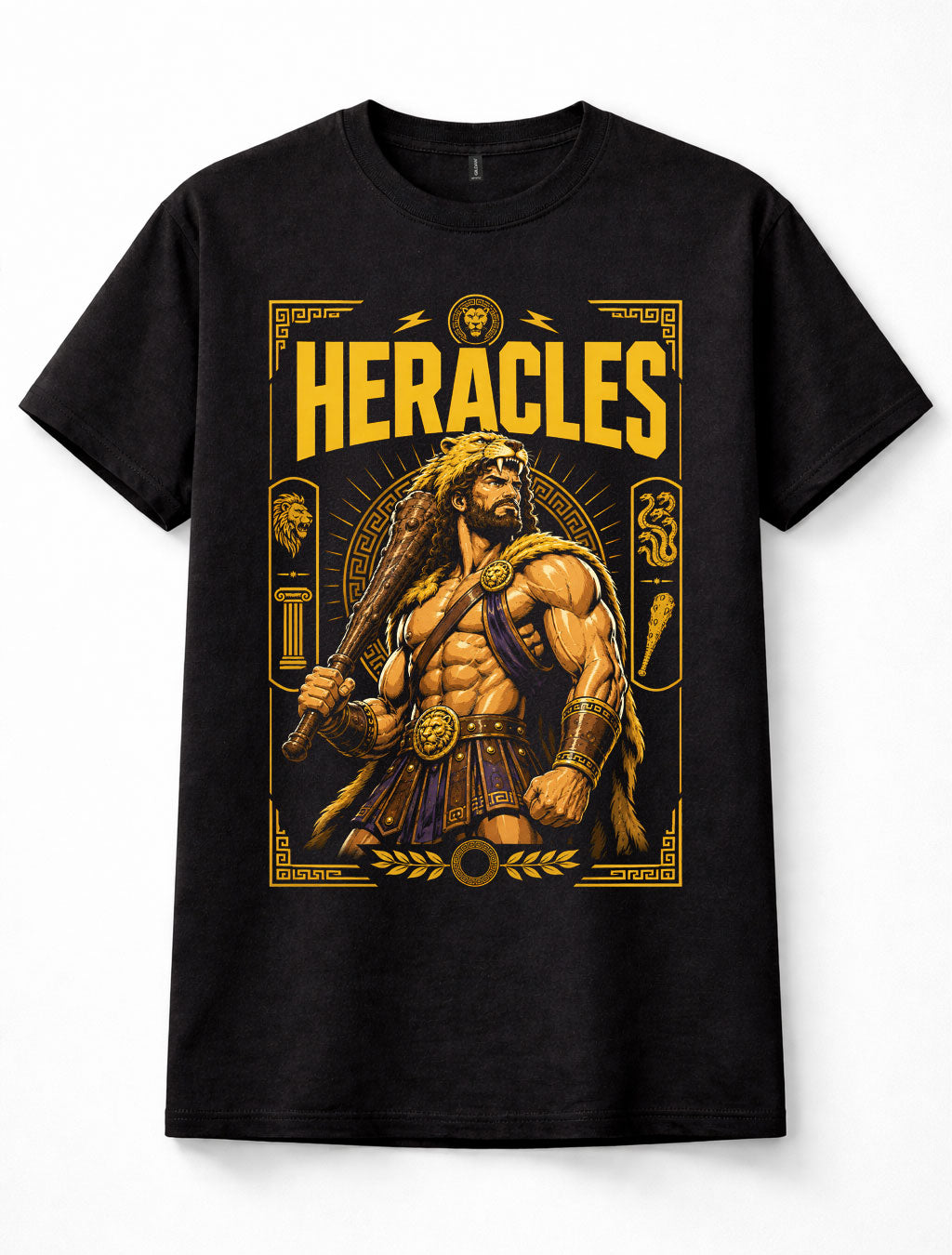 Heracles Hercules Greek Mythology Lion Skin Club Ancient Hero Unisex T-Shirt