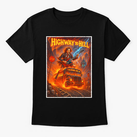 AC/DC “Highway to Hell” Unisex T-Shirt – Classic Rock Band Fiery Bold Guitar Graphic Tee