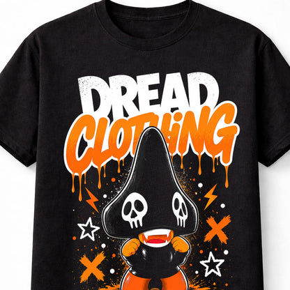 Crazy Bones Hiraku Skull Character Graphic Collectible Black Unisex T-Shirt