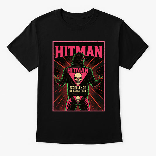 Bret “Hitman” Hart Unisex T-Shirt – Excellence of Execution Retro Wrestling Tee