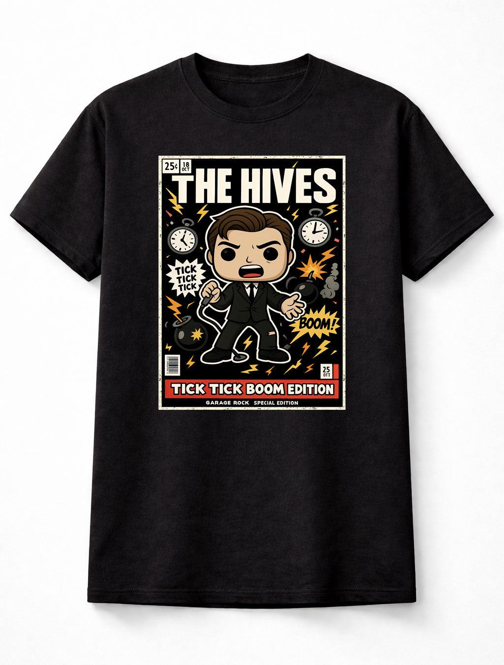 The Hives Tick Tick Boom Graphic Bordered T-Shirt Garage Rock Band Indie Music FanAdults & Kids Unisex T-Shirt