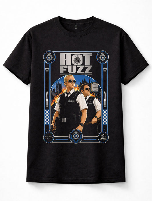 Hot Fuzz Simon Pegg Nick Frost Police British Comedy Movie Black Unisex T-Shirt