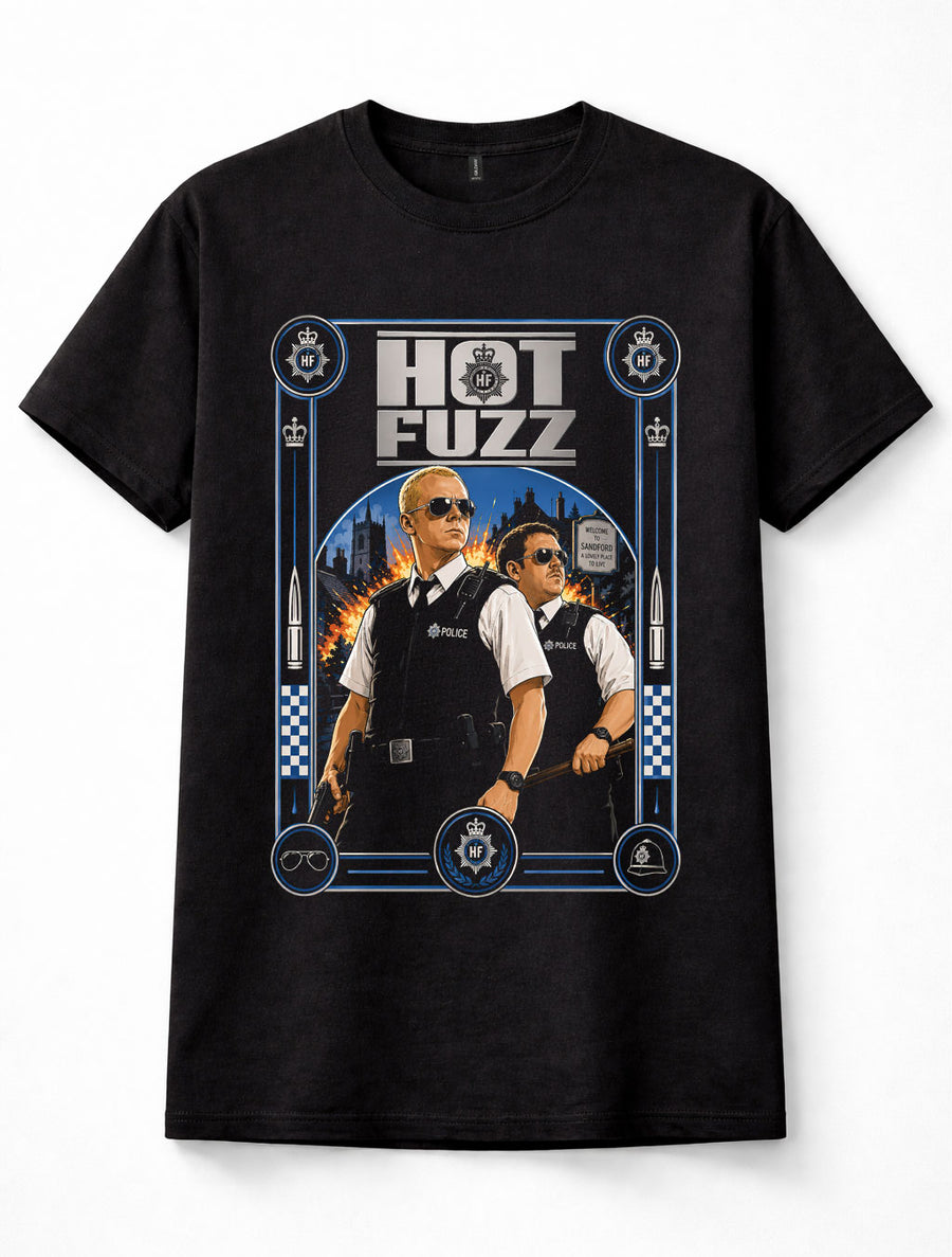 Hot Fuzz Simon Pegg Nick Frost Police British Comedy Movie Black Unisex T-Shirt