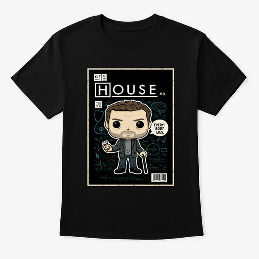 House MD “Everybody Lies” Unisex Comic T-Shirt – Iconic Medical Drama Fan Tee