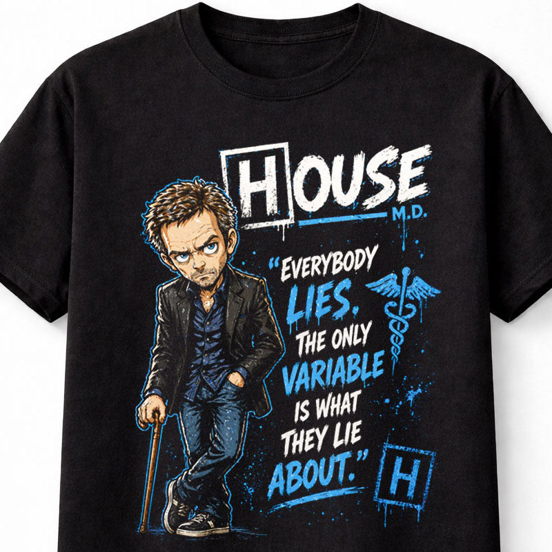 House MD Dr Gregory House Graphic Tee Medical Drama Shirt Unisex Adults & Kids T-Shirt