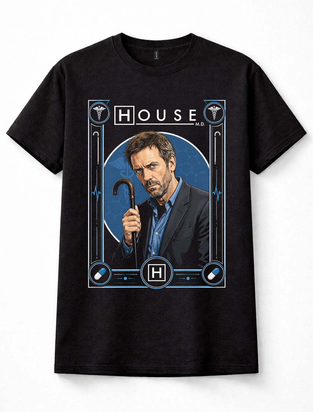 House MD Gregory House Doctor Medical Drama TV Series Cane Unisex T-Shirt