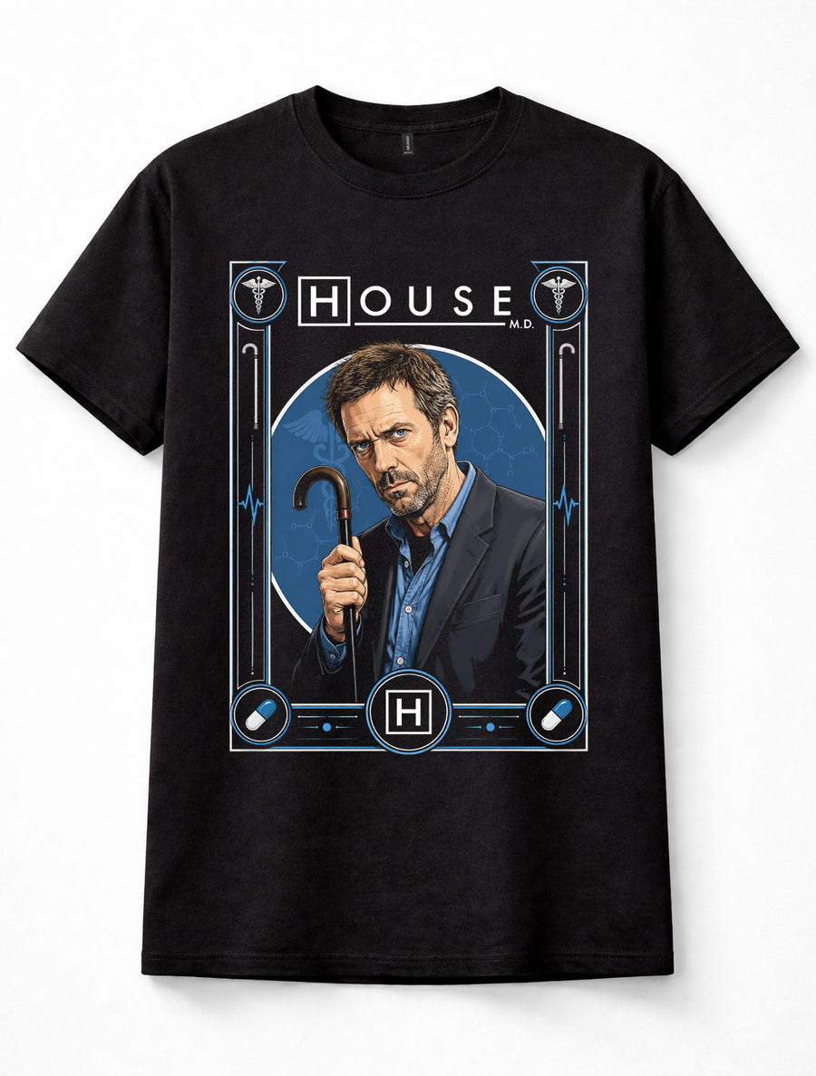 House MD Gregory House Doctor Medical Drama TV Series Cane Unisex T-Shirt